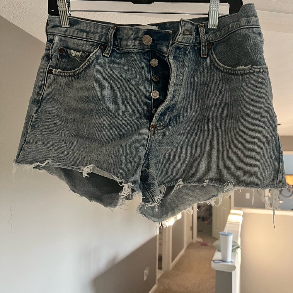 Agolde Parker Denim Frayed Shorts